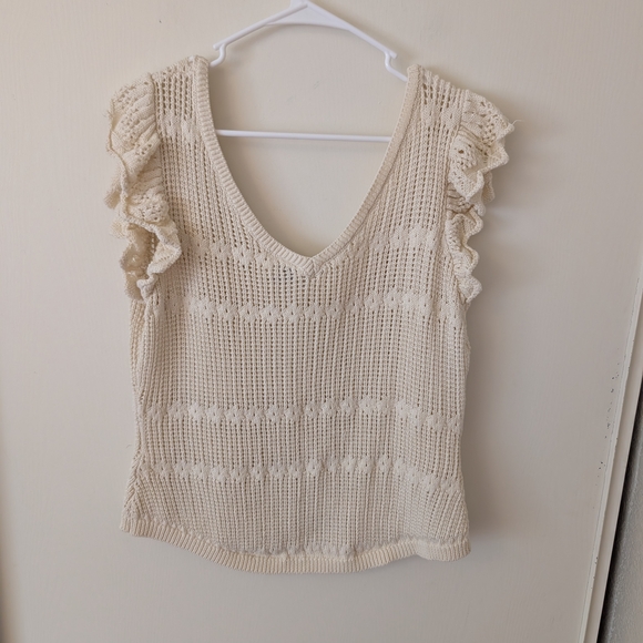 Melrose & Market Womens XL Crochet Knit Tank Top Boho Hippie Festival Cottage - Picture 5 of 6